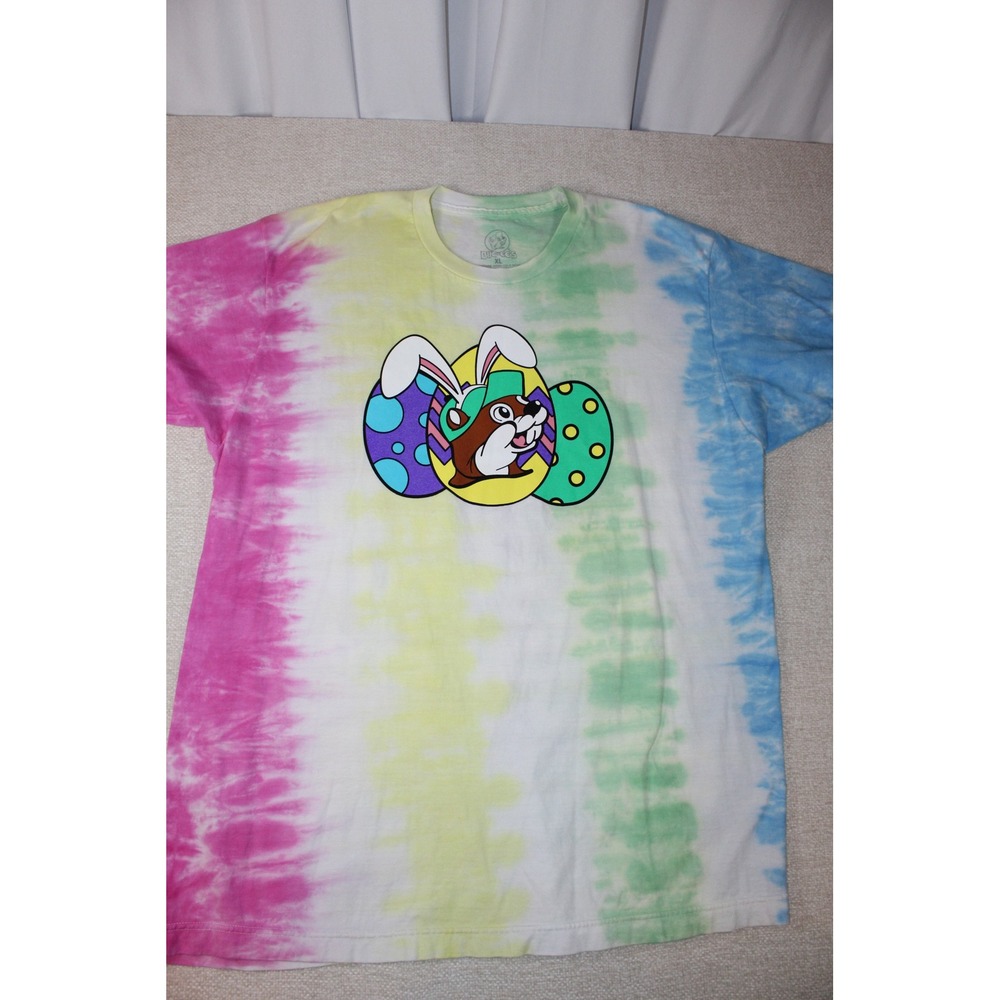 Buc-ees Easter Tie Dye Graphic T-Shirt XL Bunny On My Mind Pastel Pink Blue XL